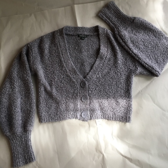 Cropped grey sweater - Picture 1 of 3